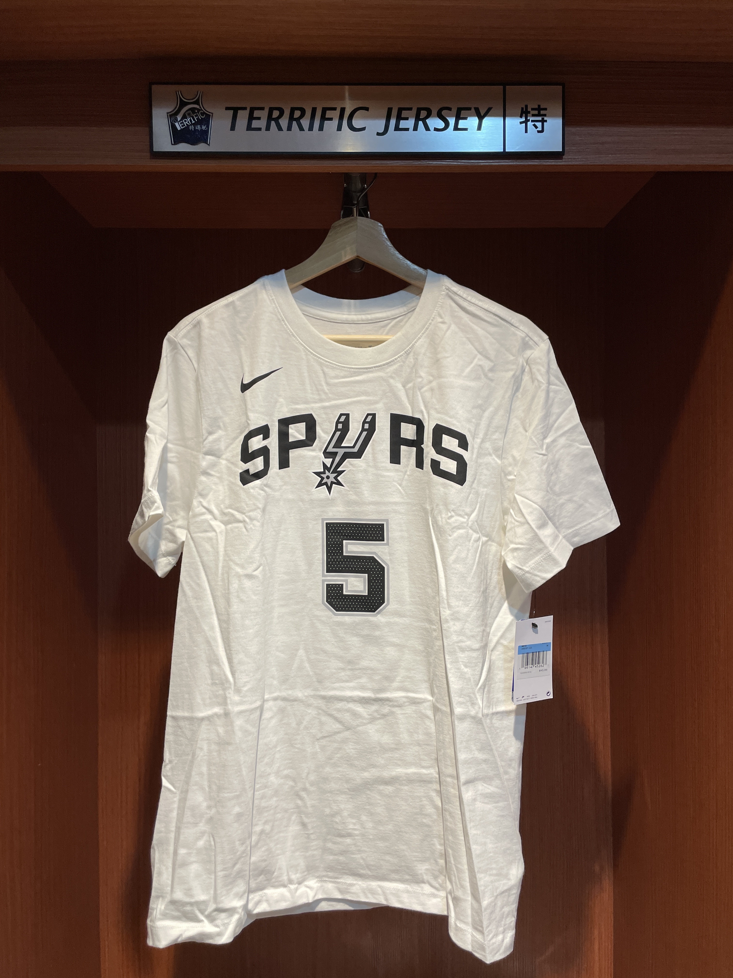 NBA短袖 Stephon Castle 聖安東尼奧馬刺白 Association Nike Player Name Tee 棉質 短袖 全新