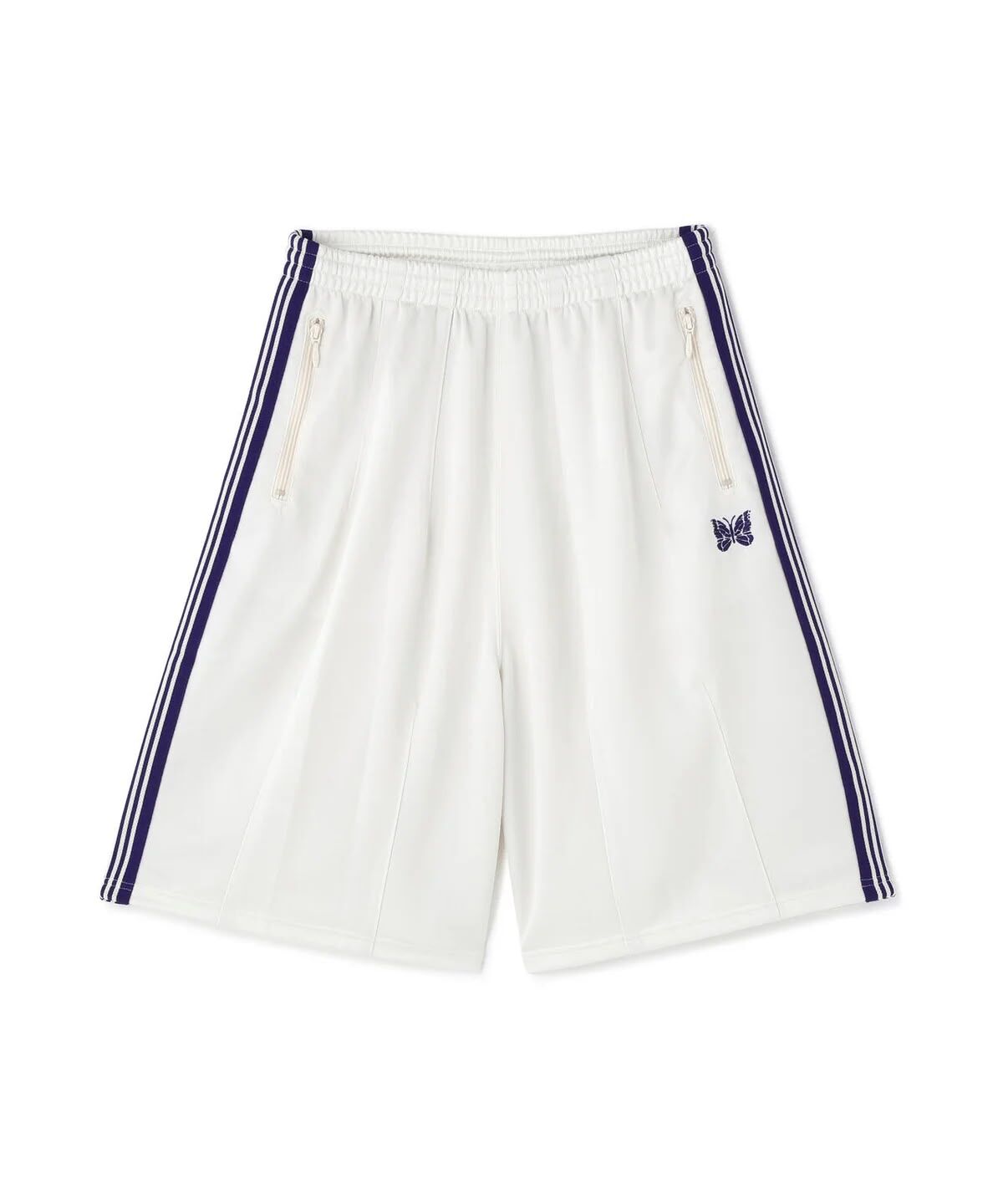 Needles x LHP HD Track Shorts- Poly Smooth- White