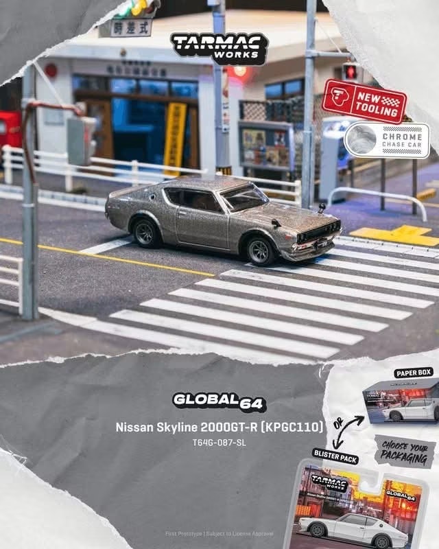 預訂PreOrder- Tarmac Works Nissan Skyline 2000GT-R (KPGC110) Silver