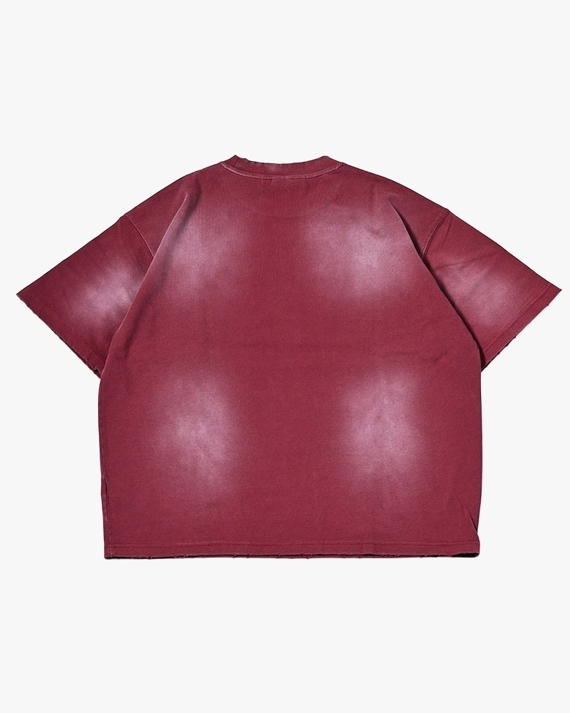 HIGH-GATE - DIRTY PRINT S/S TEE 'BURGUNDY' 26HG-SS2503