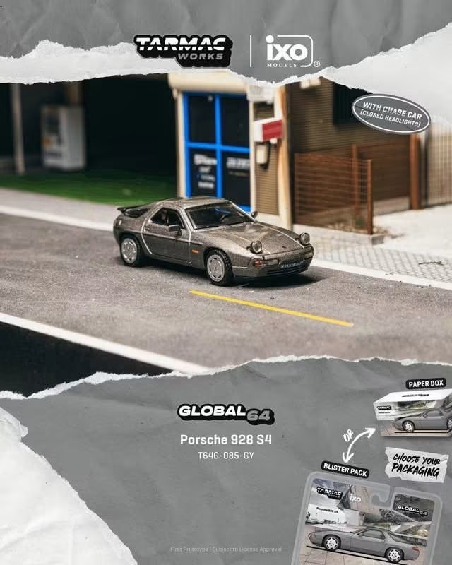 預訂PreOrder- Tarmac Works Porsche 928 S4 Grey Metallic