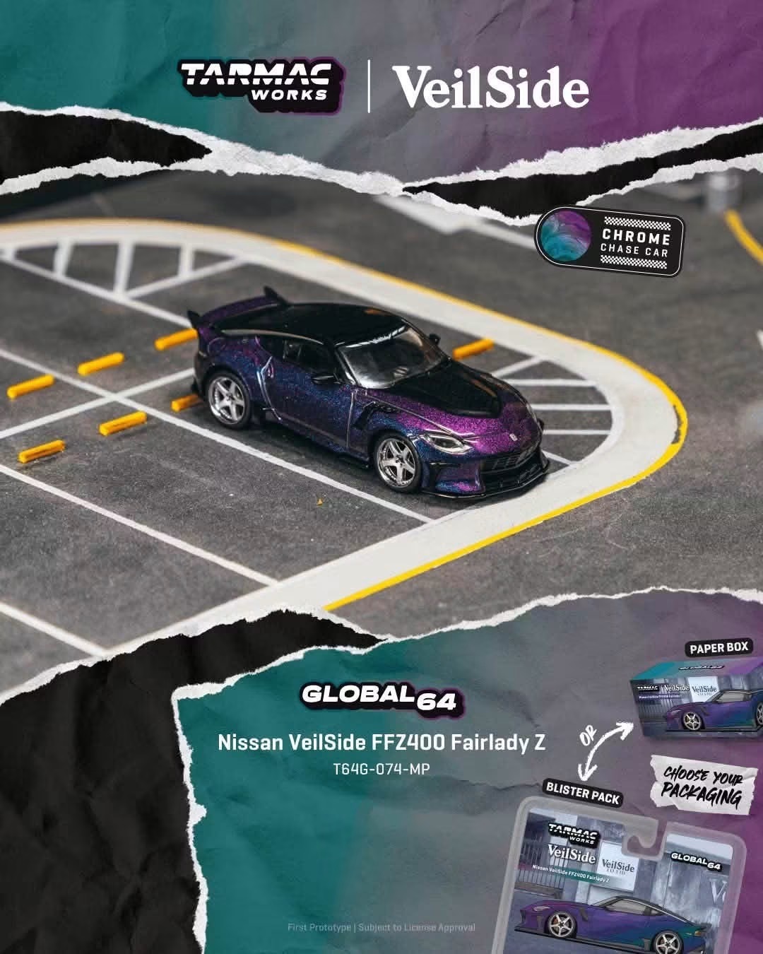 預訂PreOrder- Tarmac Works Nissan VeilSide FFZ400 Fairlady Z Chameleon purple