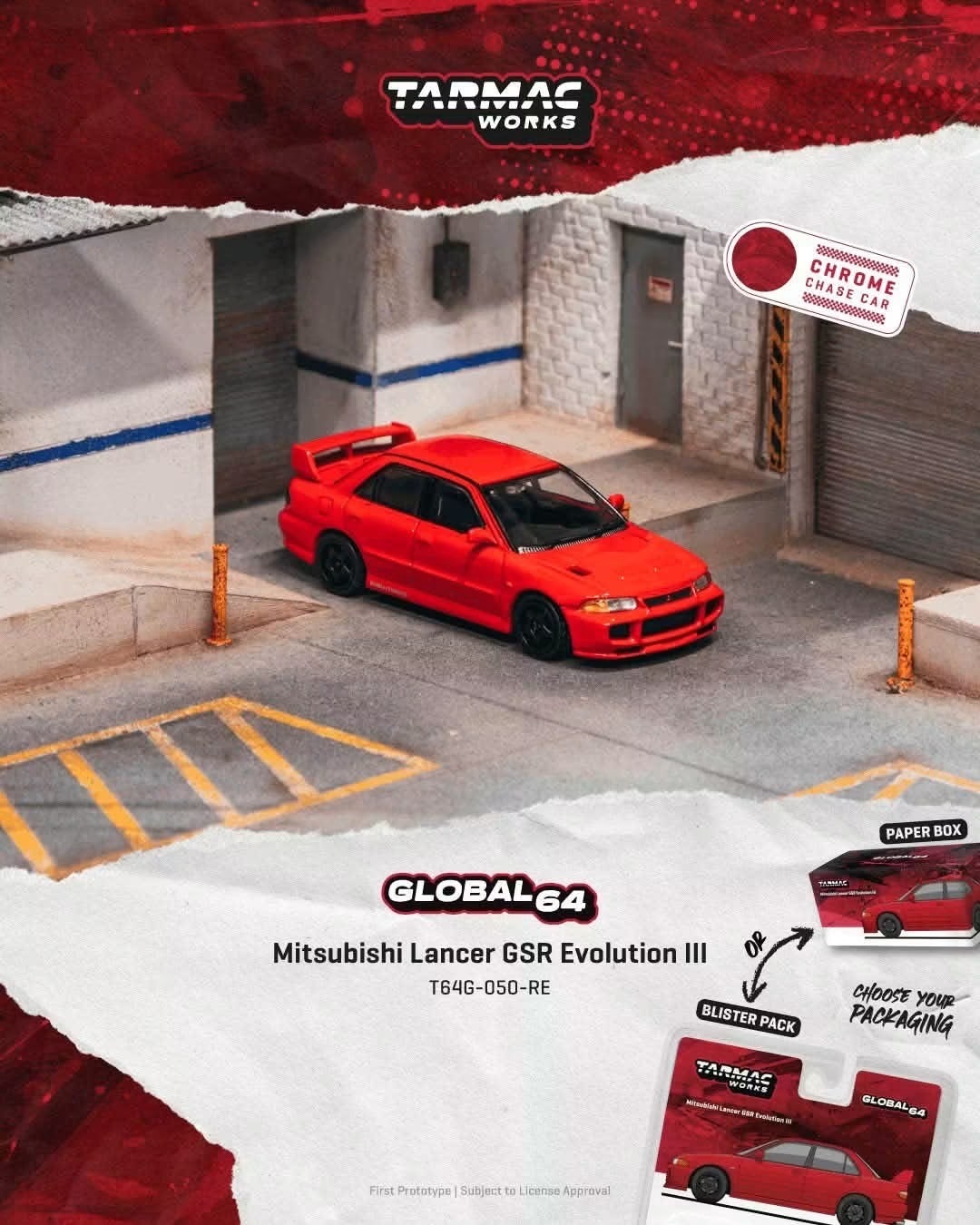 預訂PreOrder- Tarmac Works Mitsubishi Lancer GSR Evolution III Red