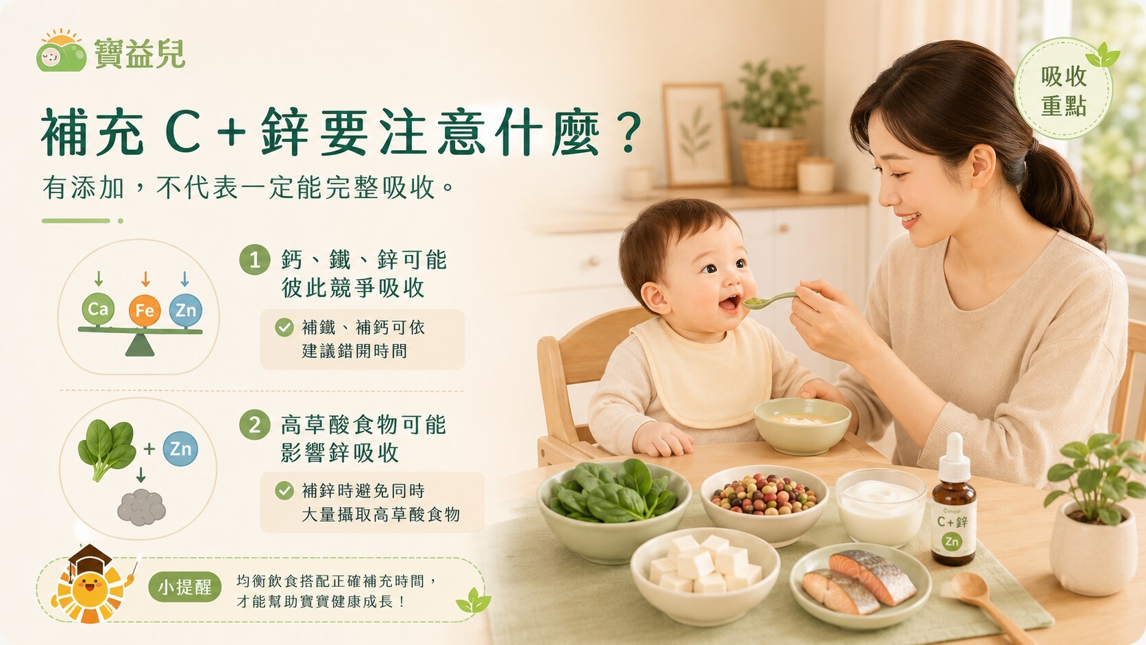 補充 C＋鋅要注意什麼？