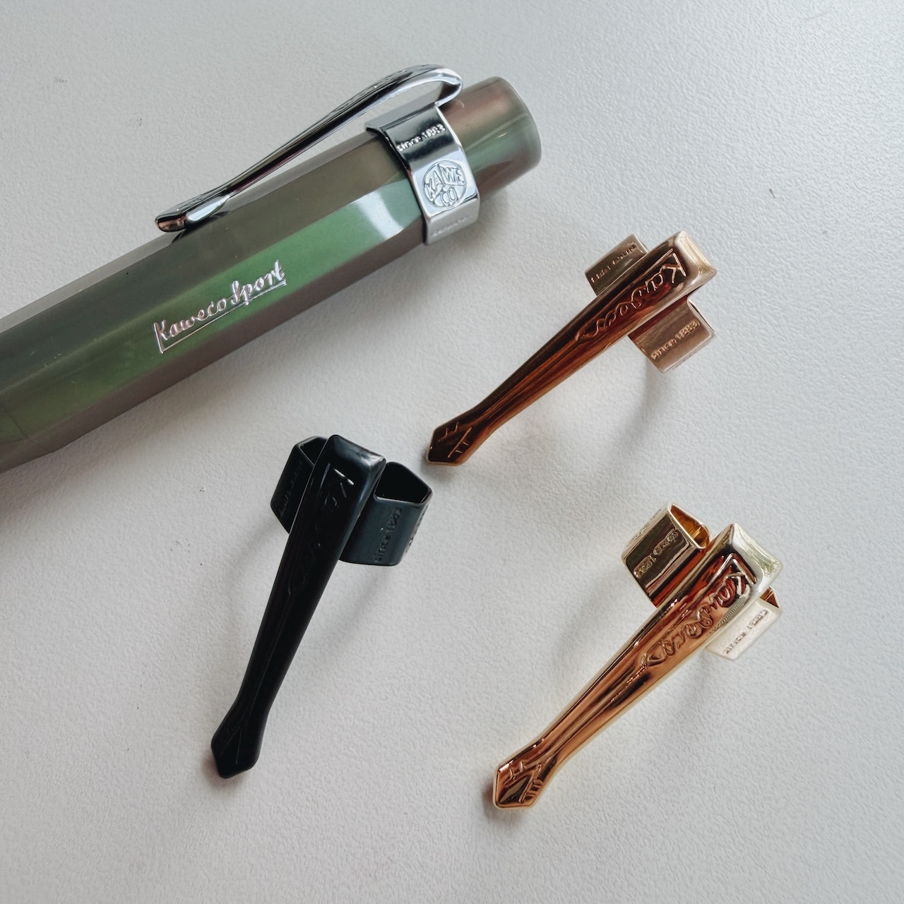 古典款 Kaweco專用 短鋼筆筆夾 金色 銀色 黑色 ｜德國 KAWECO