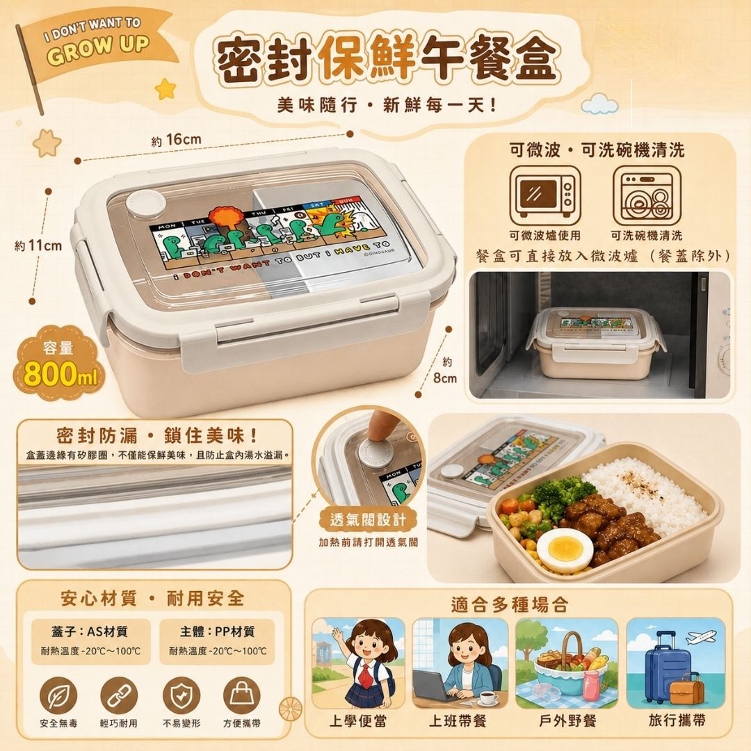 JOGUMAN 療癒系恐龍  食品午餐盒 便當盒