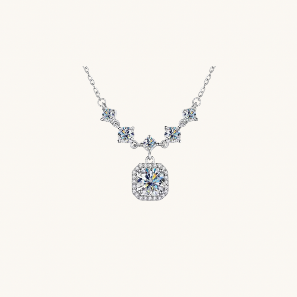 Dahlia moissanite necklace