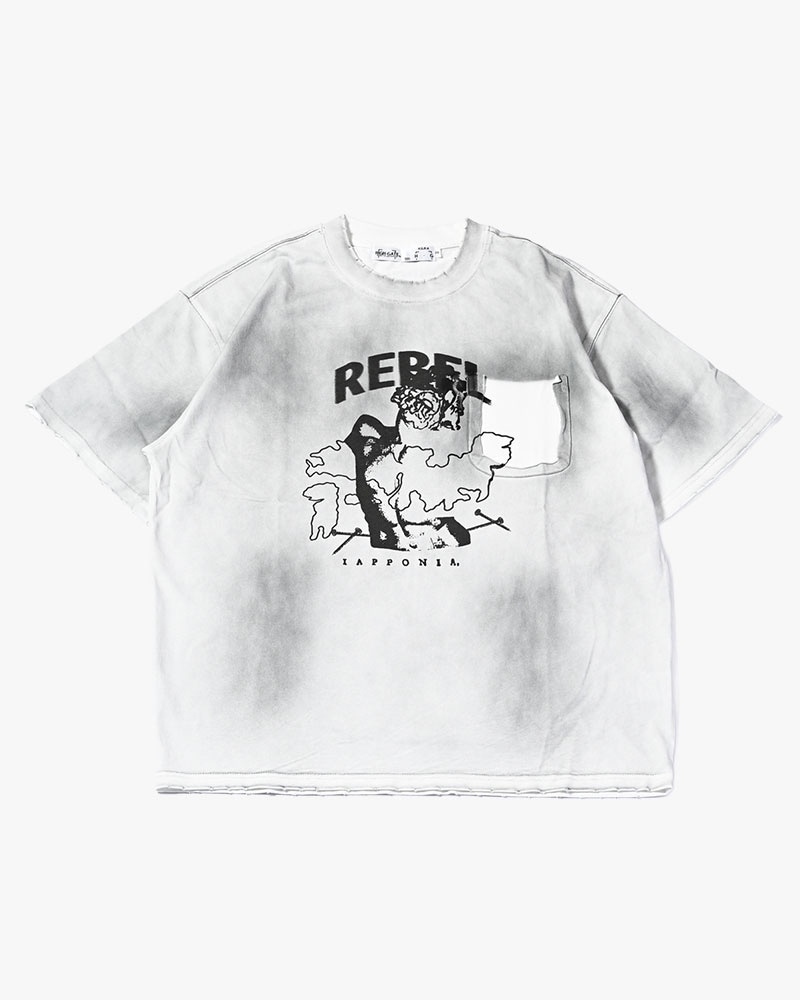 HIGH-GATE - DIRTY PRINT S/S TEE 'WHITE' 26HG-SS2502