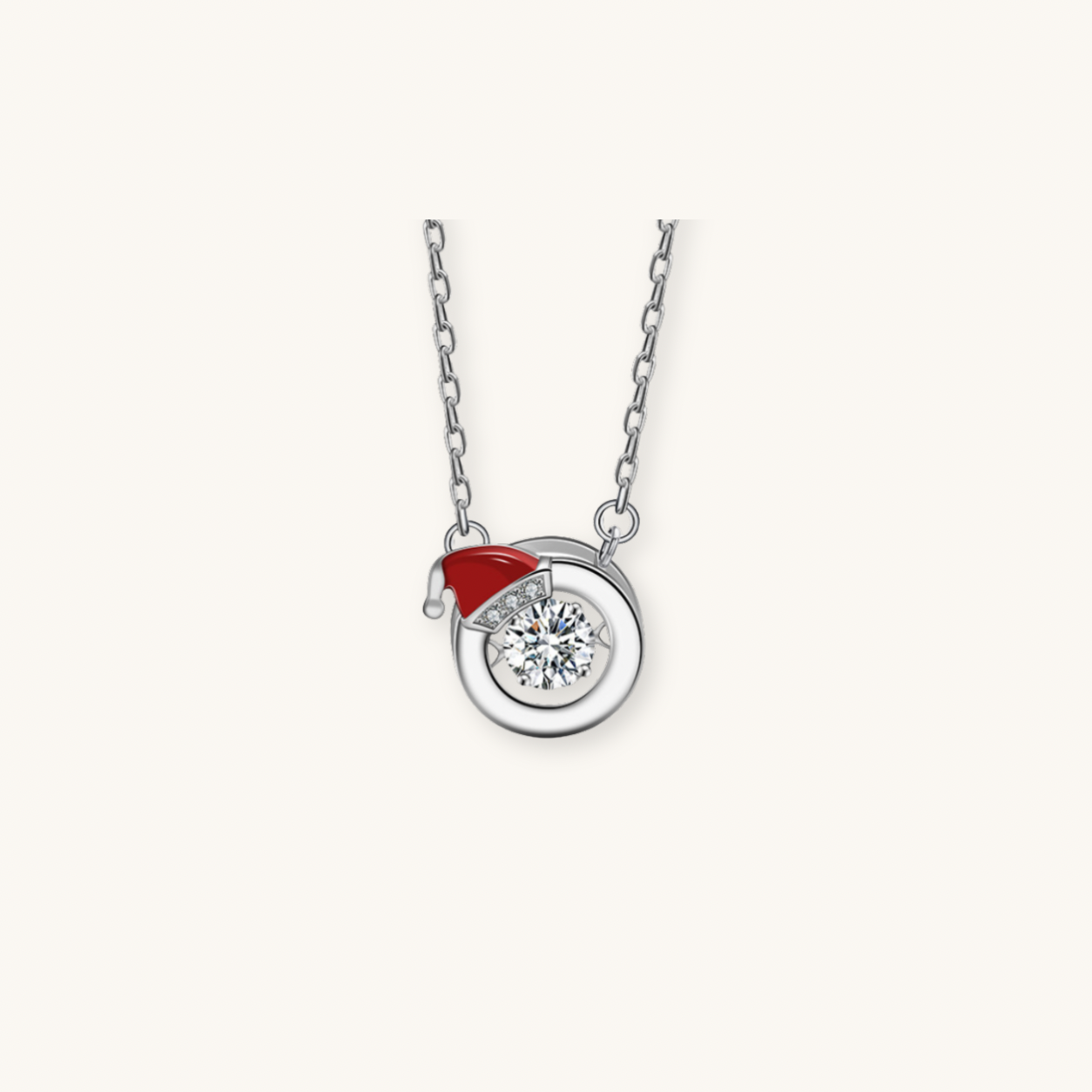 Christmas dancing moissanite necklace