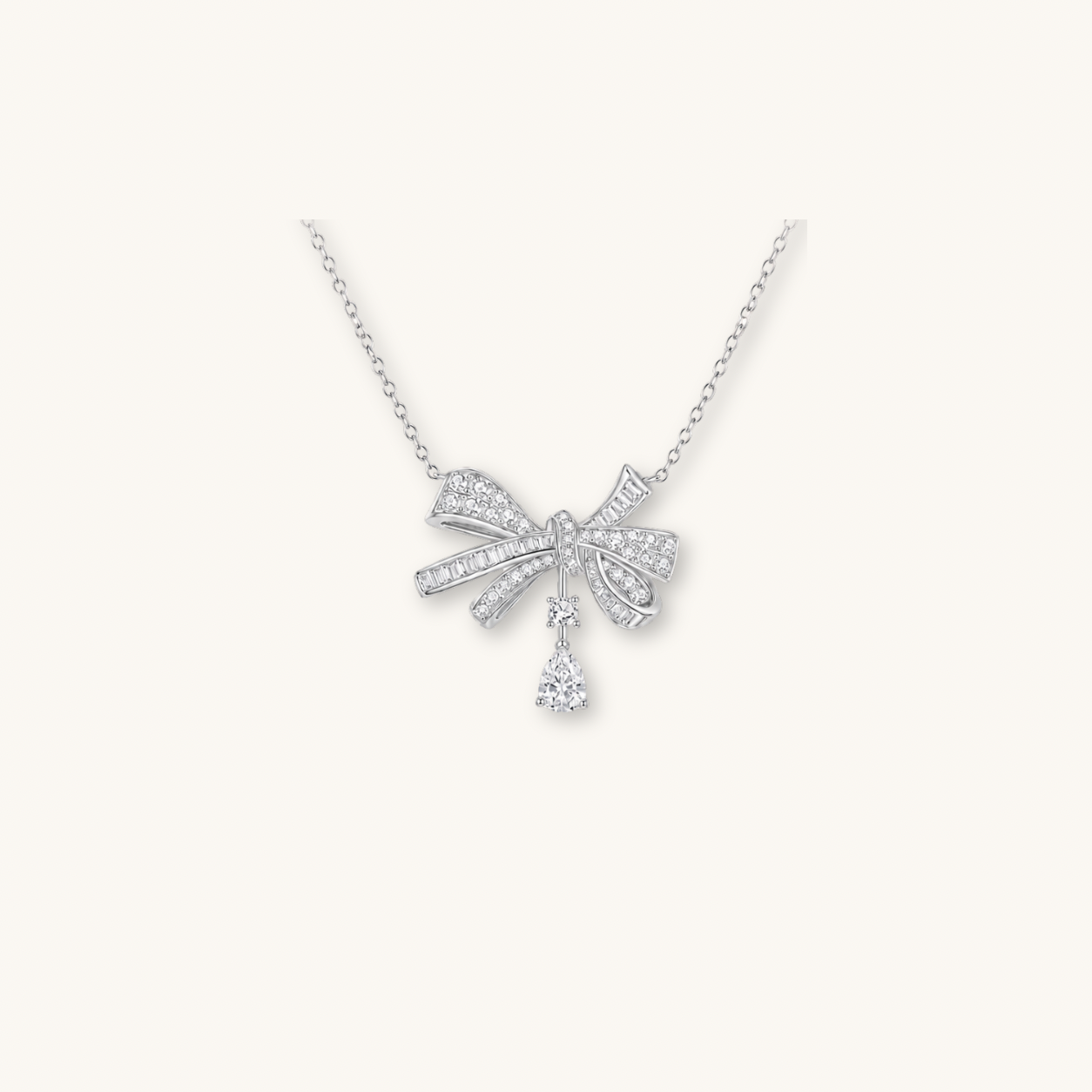BOW moissanite diamond necklace