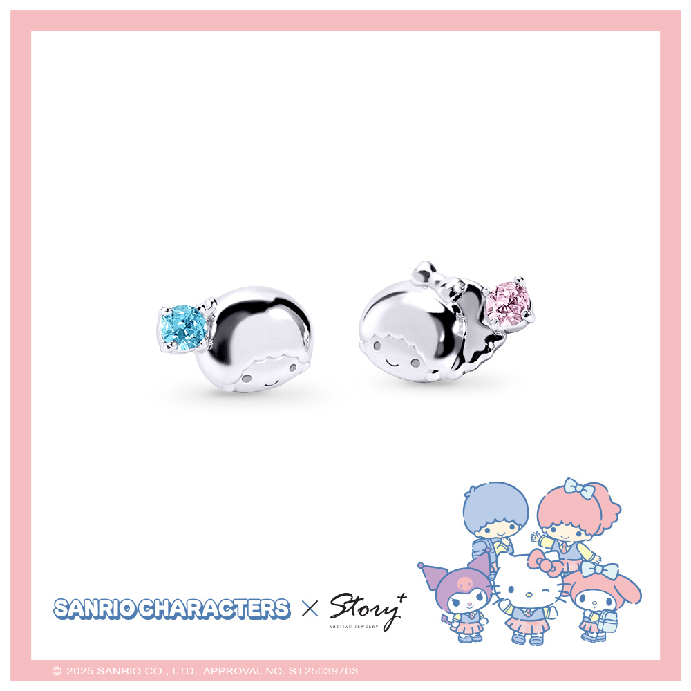 [純銀耳環] 台灣Story x Sanrio｜雙子星Sanrio學院Mix系列｜手工製