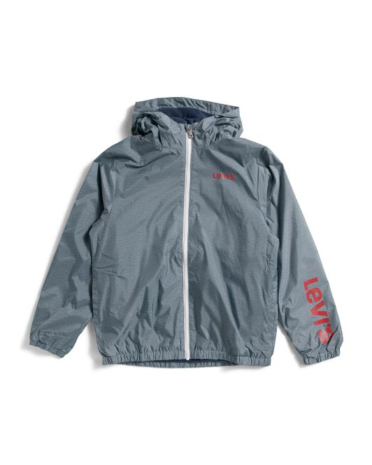 【預購】LEVIS H071112 大童連帽拉鏈風褸 (霾藍色)