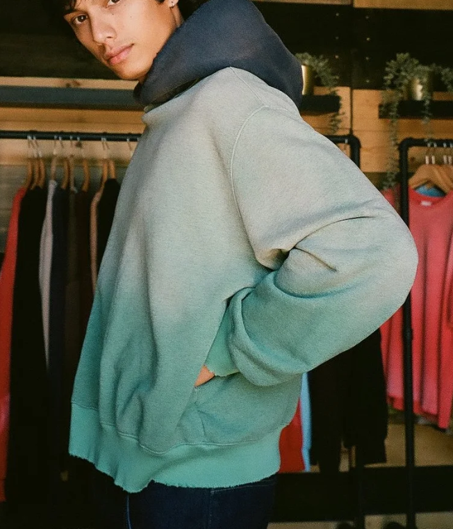 [現貨] MOOJIMOOJI CONTRAST HOODIE | AGED SEA FOAM