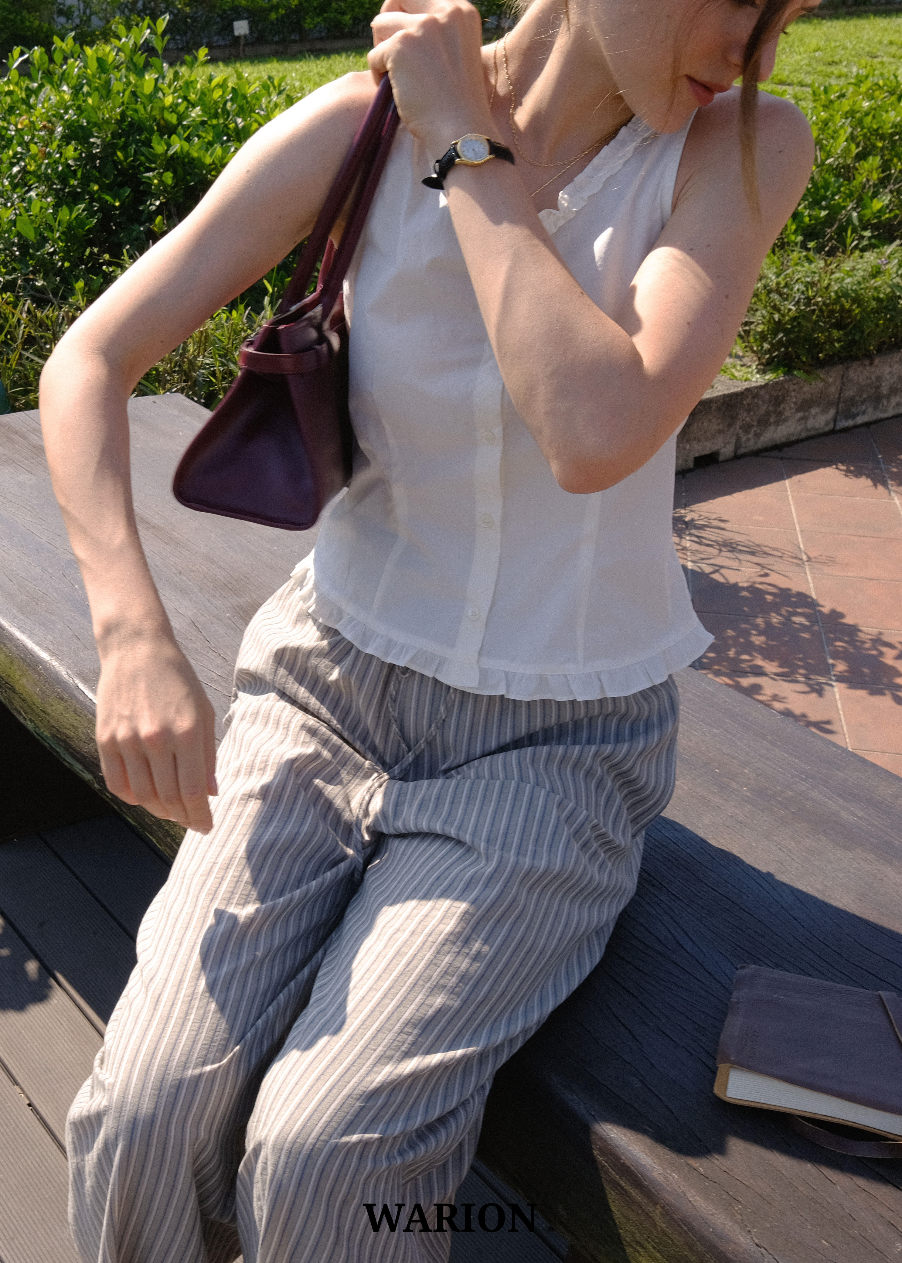 Clara Button Top - Beige