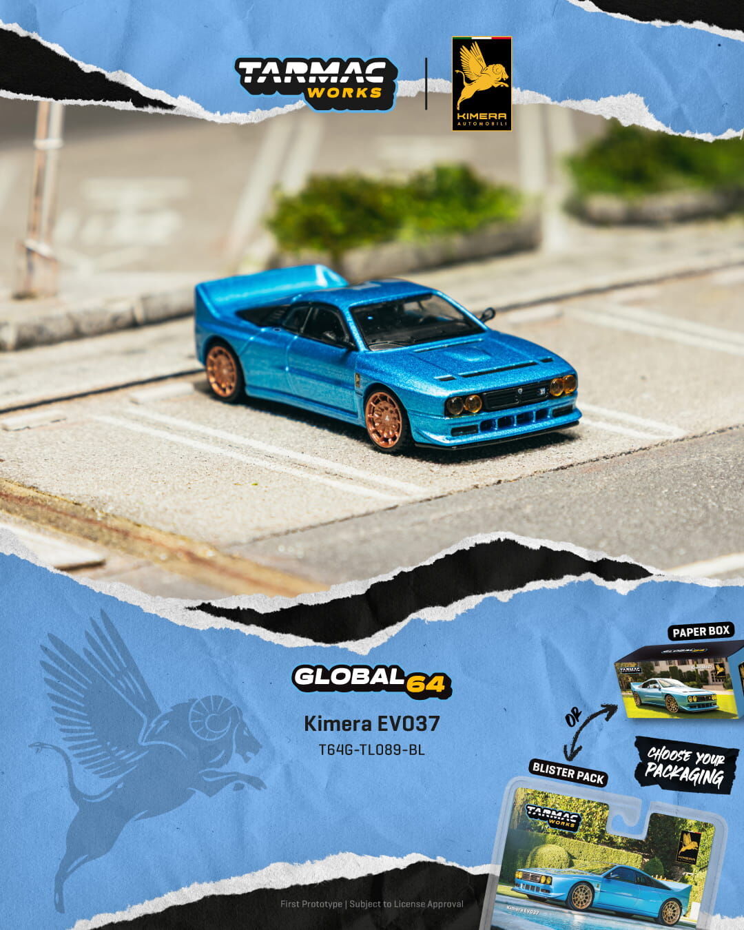 PO-$90 * TARMAC * 1:64 Kimera EVO37 Blue