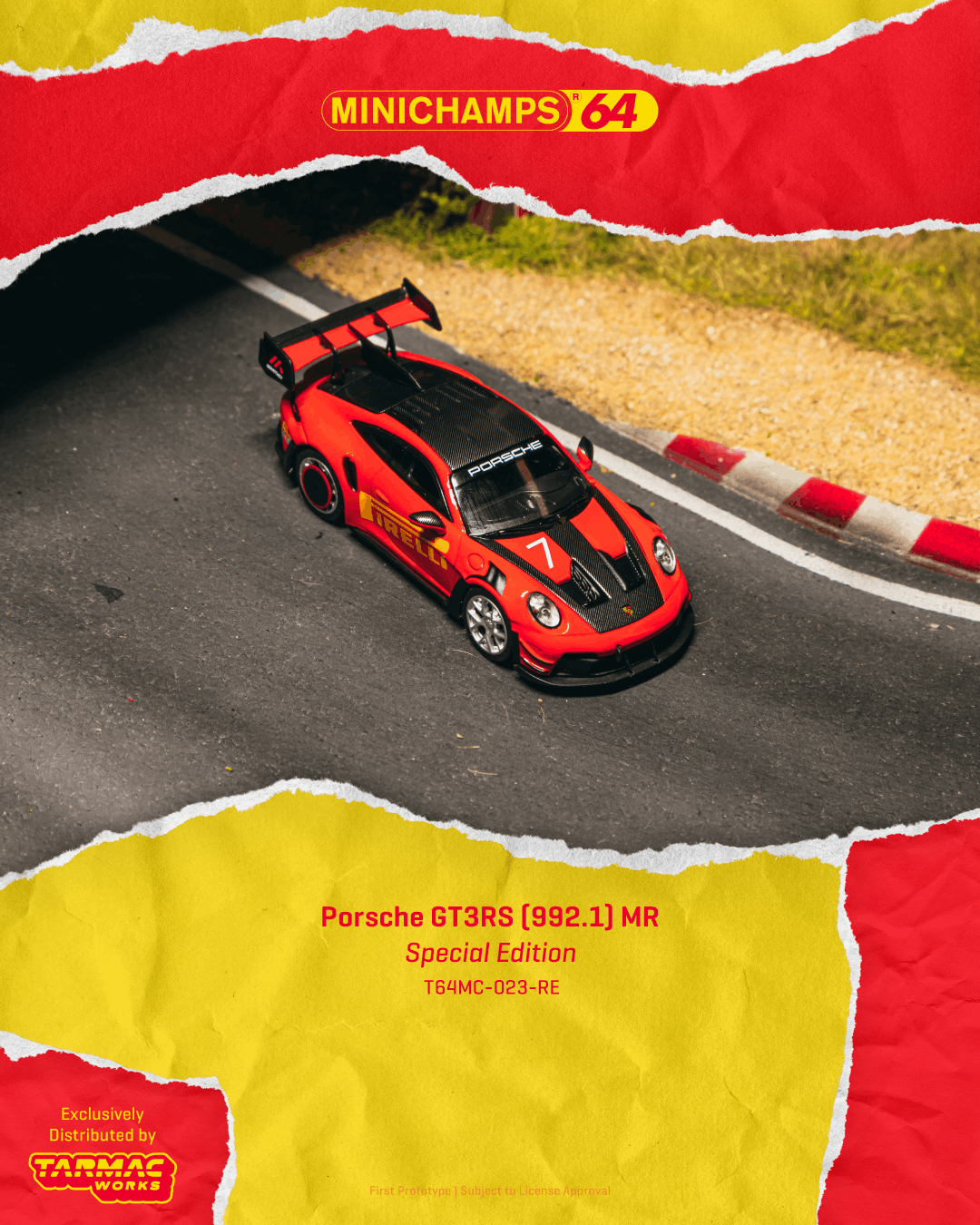 PO-$195 * TARMAC * 1:64 Porsche GT3RS(992.1) MR Red