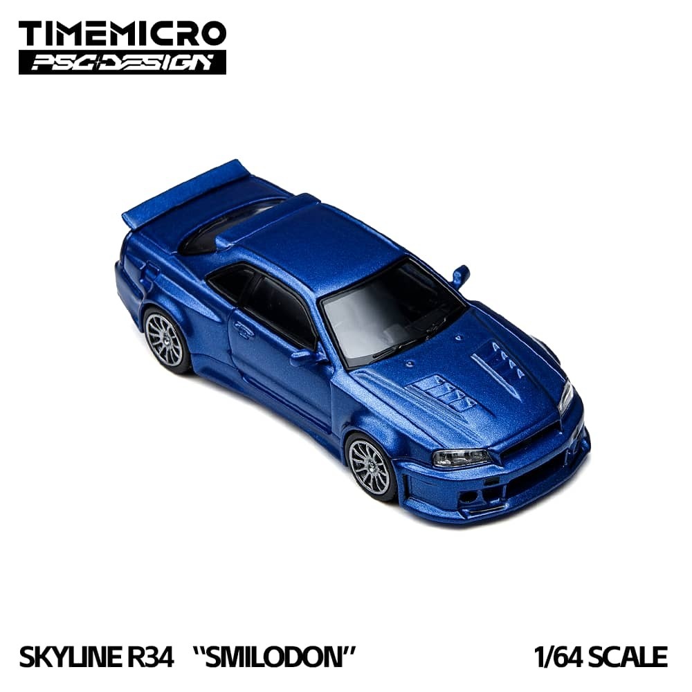 PO-$170 * TIME MICRO * 1:64 NISSAN SKYLINE GT-R R34 SMILODON TMCS EDITION