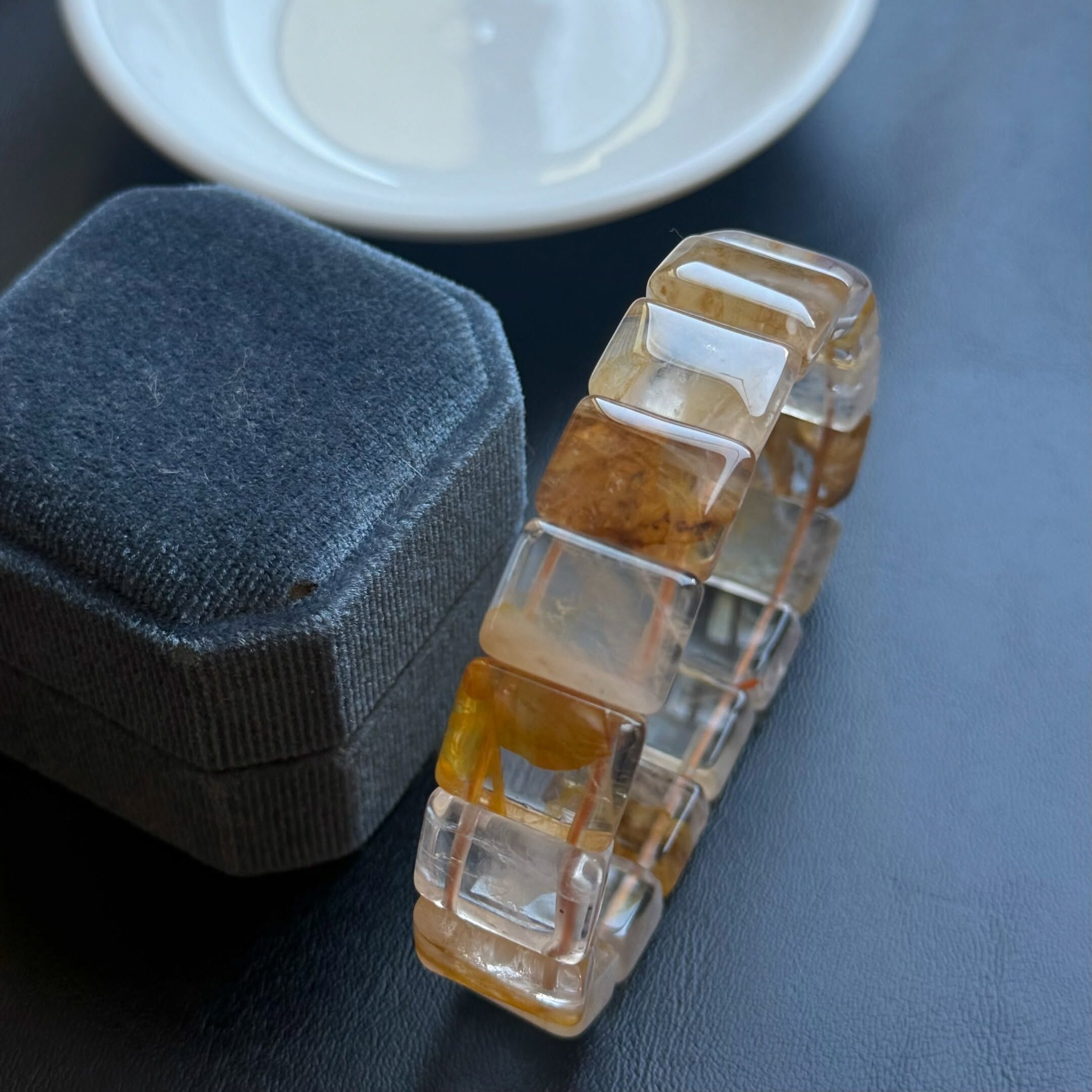 [原石] 黃膠花 / 黃金療癒者 水晶手排