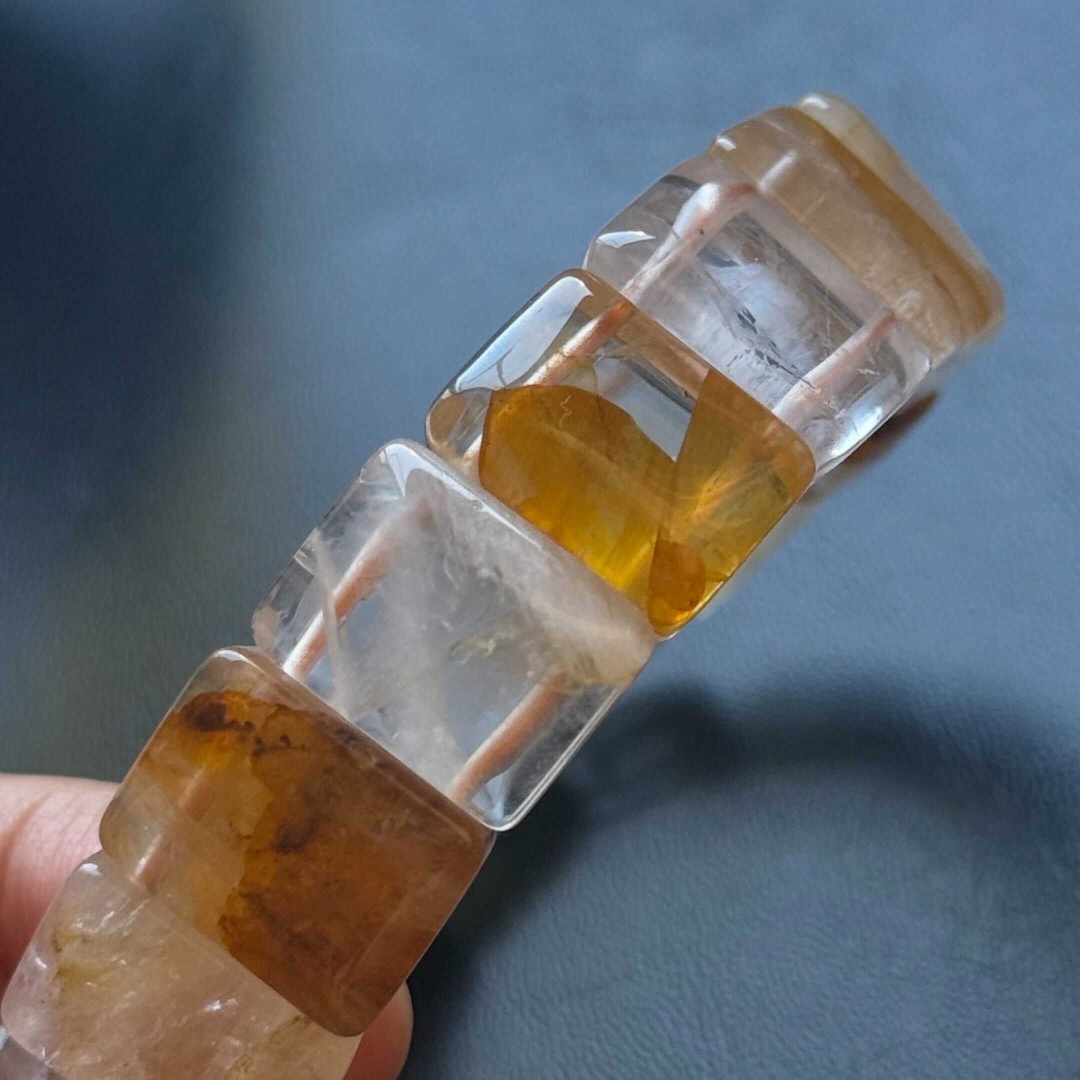 [原石] 黃膠花 / 黃金療癒者 水晶手排