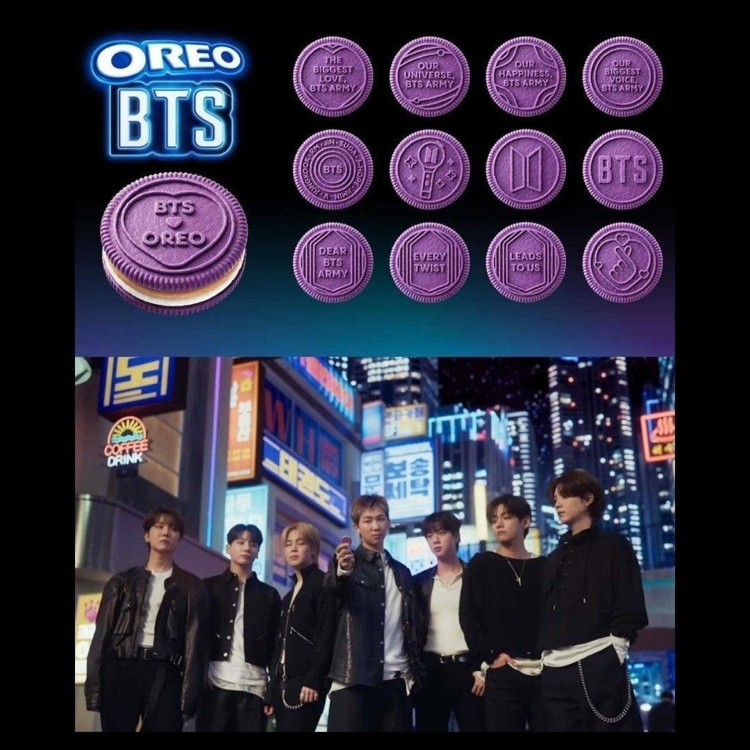 W22261 韓國Oreo x BTS黑糖煎餅味紫色夾心餅100g