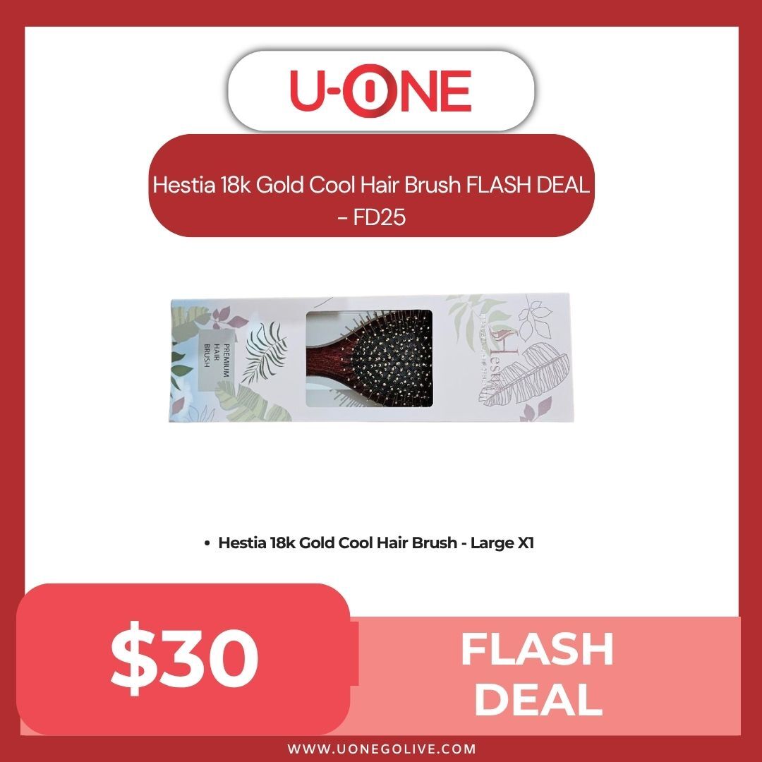 Hestia 18k Gold Cool Hair Brush FLASH DEAL - FD25