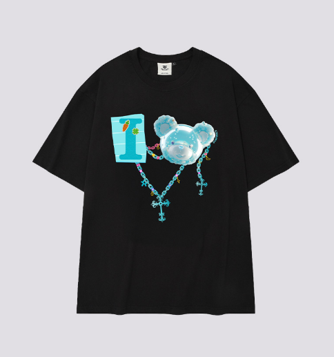 韓國代購 棒棒糖 男女同款 I LOVE COTTON BEAR T-SHIRT DY01（短款）
