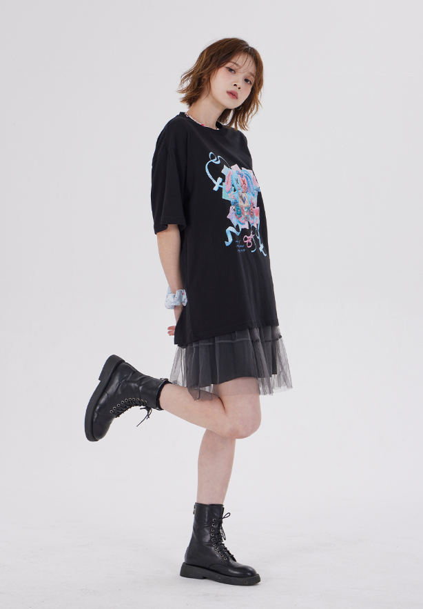 韓國代購 棒棒糖 男女同款 DYS STUDDED RABBITS T-SHIRT