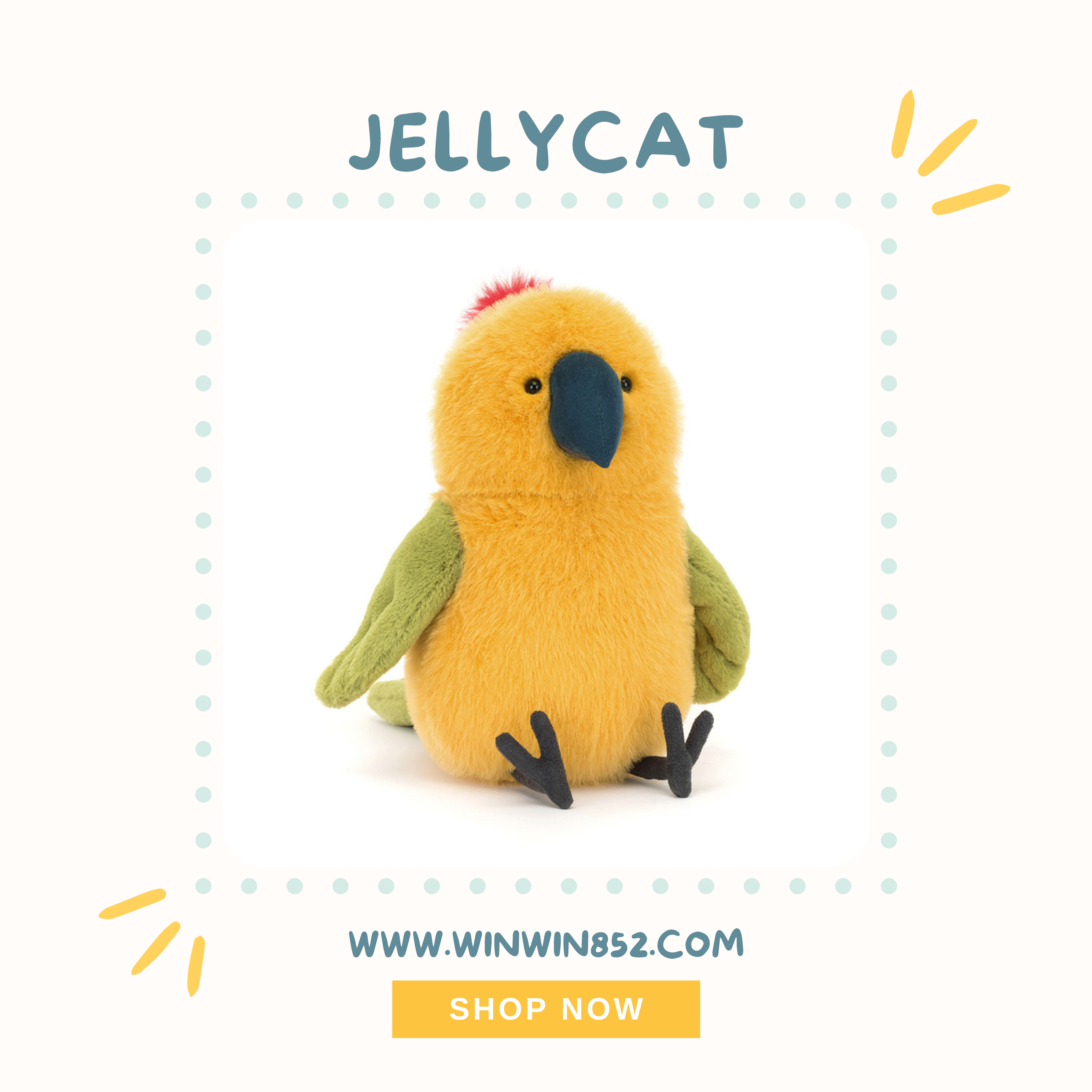 Jellycat Budgeby Parrot