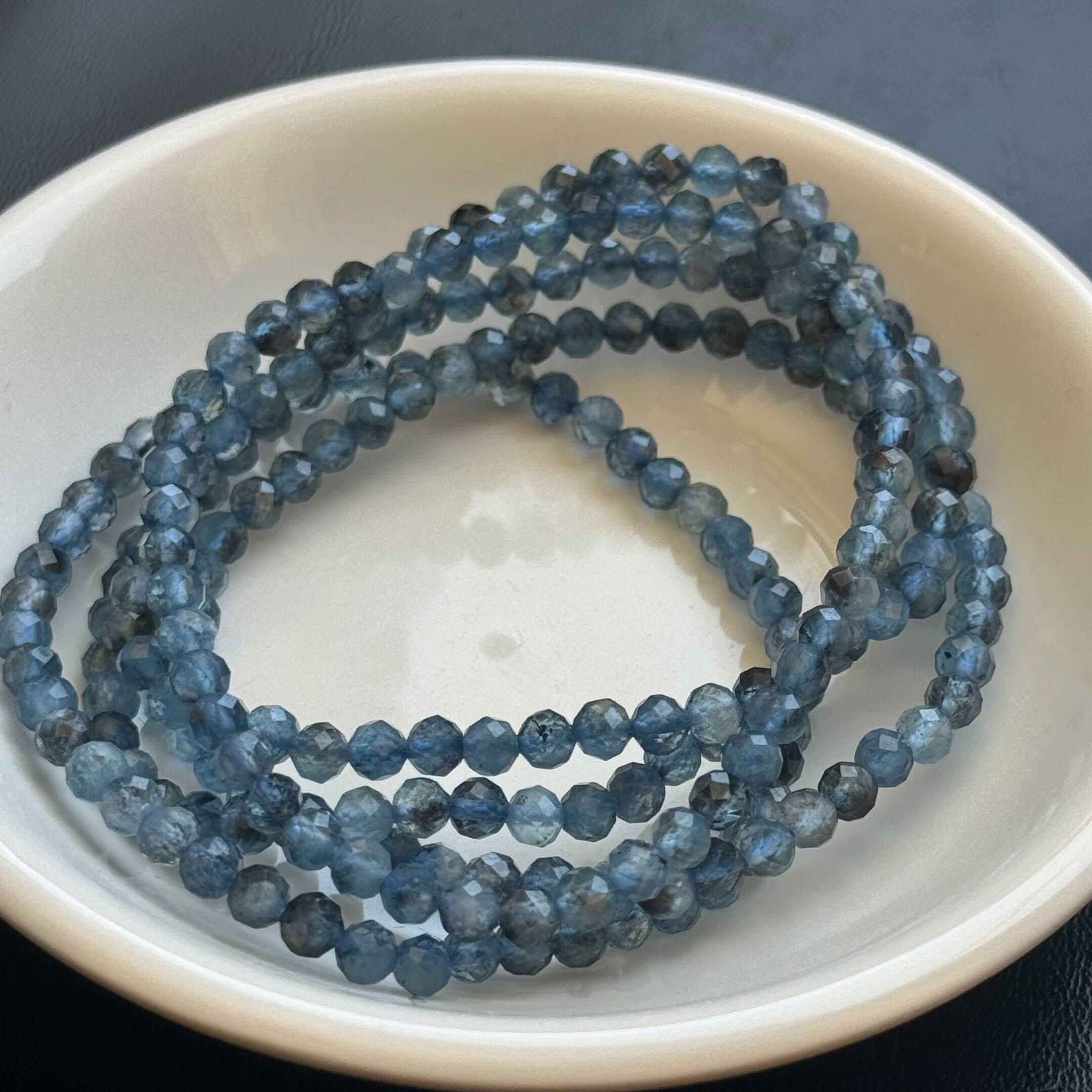 [原石] 魔鬼海藍寶 鑽切款手串 水晶手串