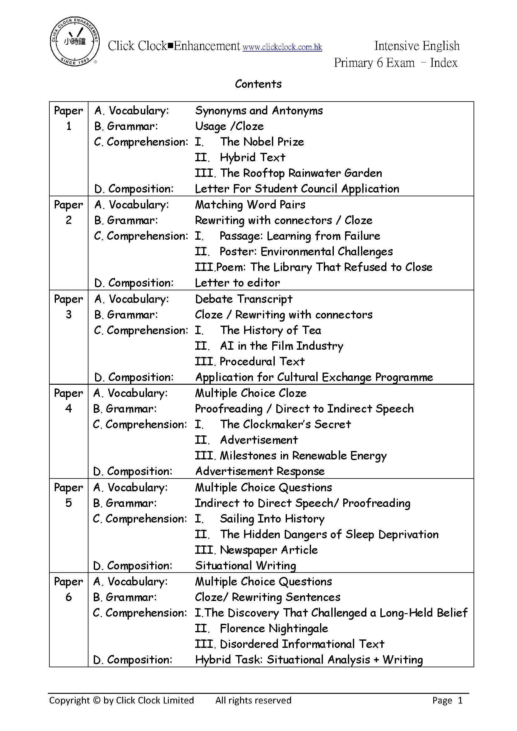 (PE 41)  P6 高階英文綜合試卷《4合1》