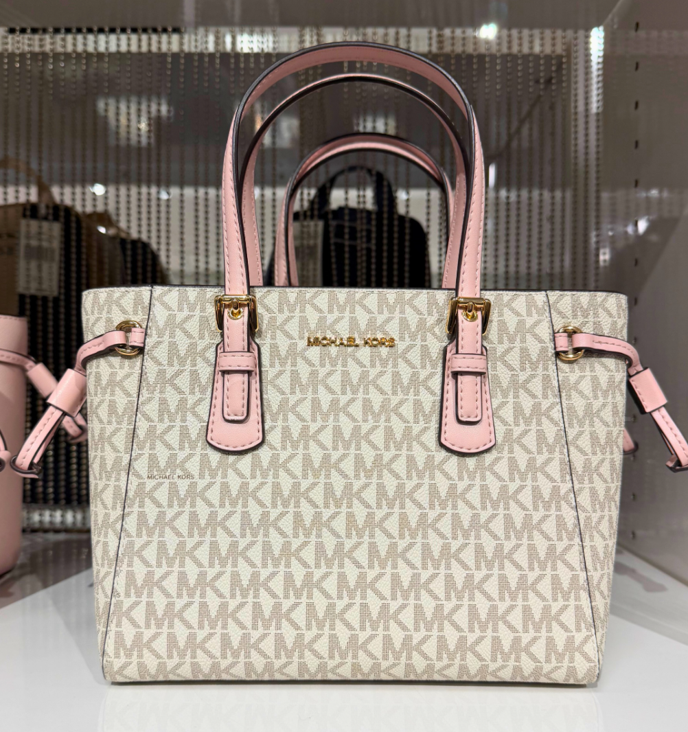 【預購】 Michael Kors H071122 Voyager Saffiano 肩帶老花托特包