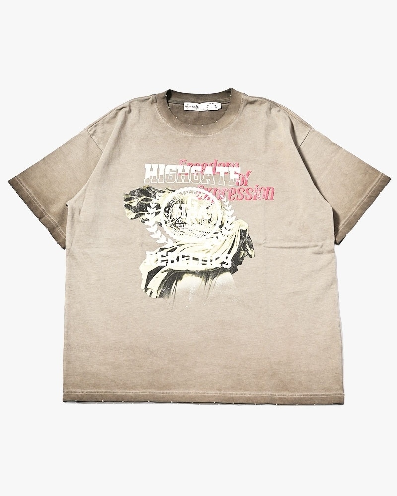 HIGH-GATE - OVERLAP FICTION BAND TEE 'GRAY' 26HG-SS2202