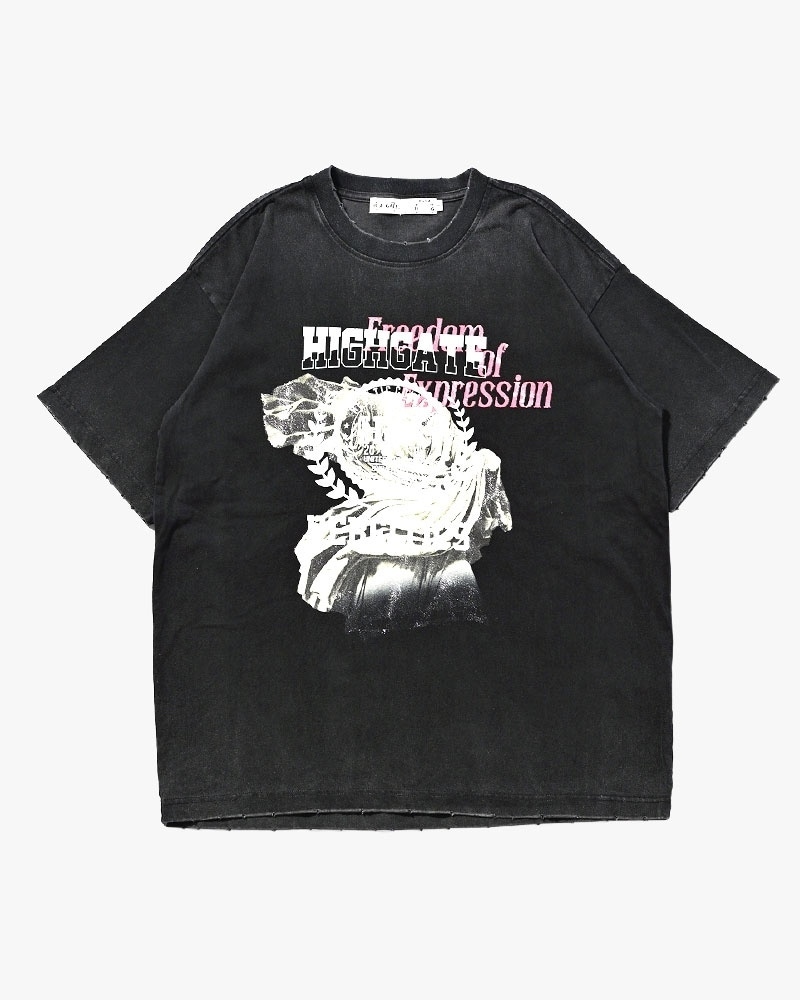 HIGH-GATE - OVERLAP FICTION BAND TEE 'BLACK' 26HG-SS2201