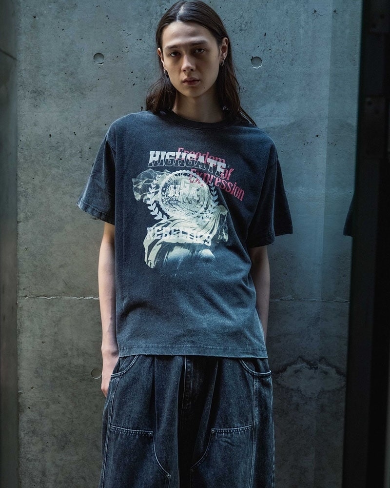 HIGH-GATE - OVERLAP FICTION BAND TEE 'BLACK' 26HG-SS2201