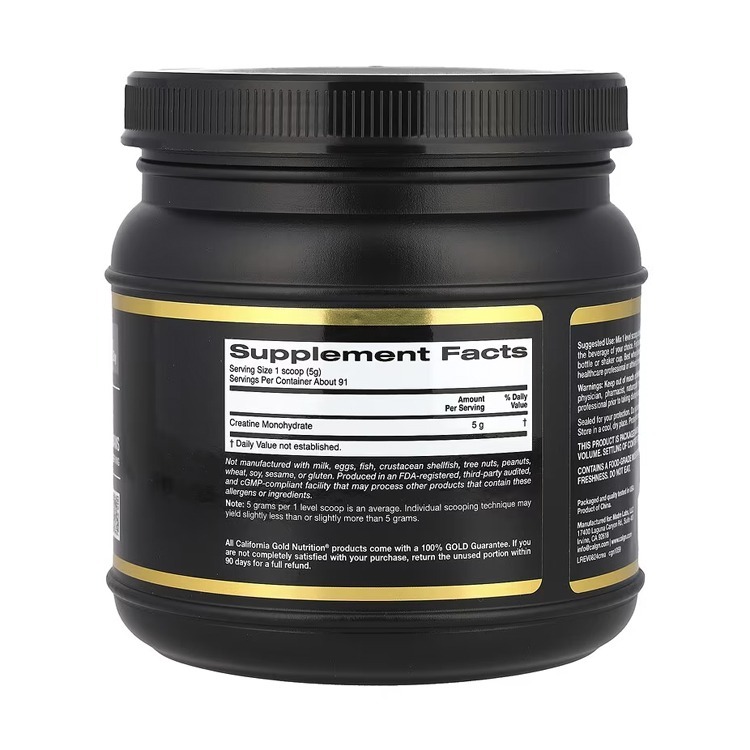 California Gold Nutrition, Sport, Pure Creatine Monohydrate, Unflavored, 1 lb (454 g)