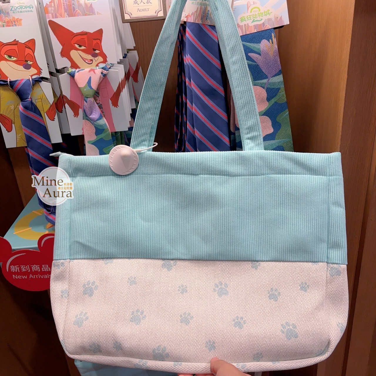 動物方城市 Zootopia 經典角色 絨毛排排站造型 帆布包 托特包 手提包 -上海迪士尼樂園