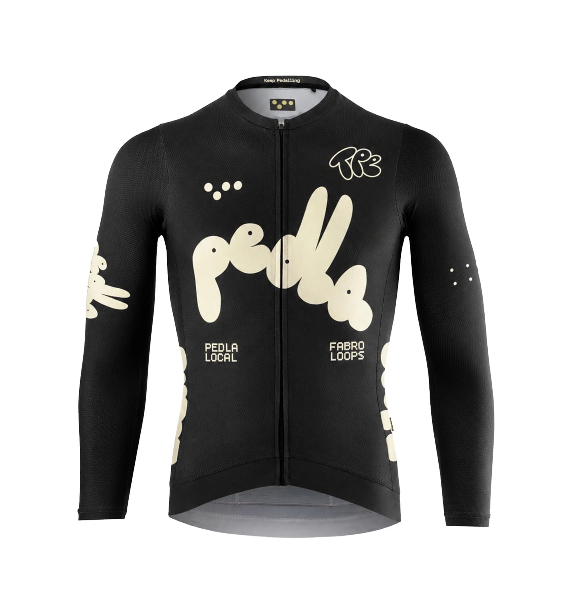 Pedla 男款薄長袖車衣 Local Loops LS Classic Jersey Bubble Black 限定版-黑