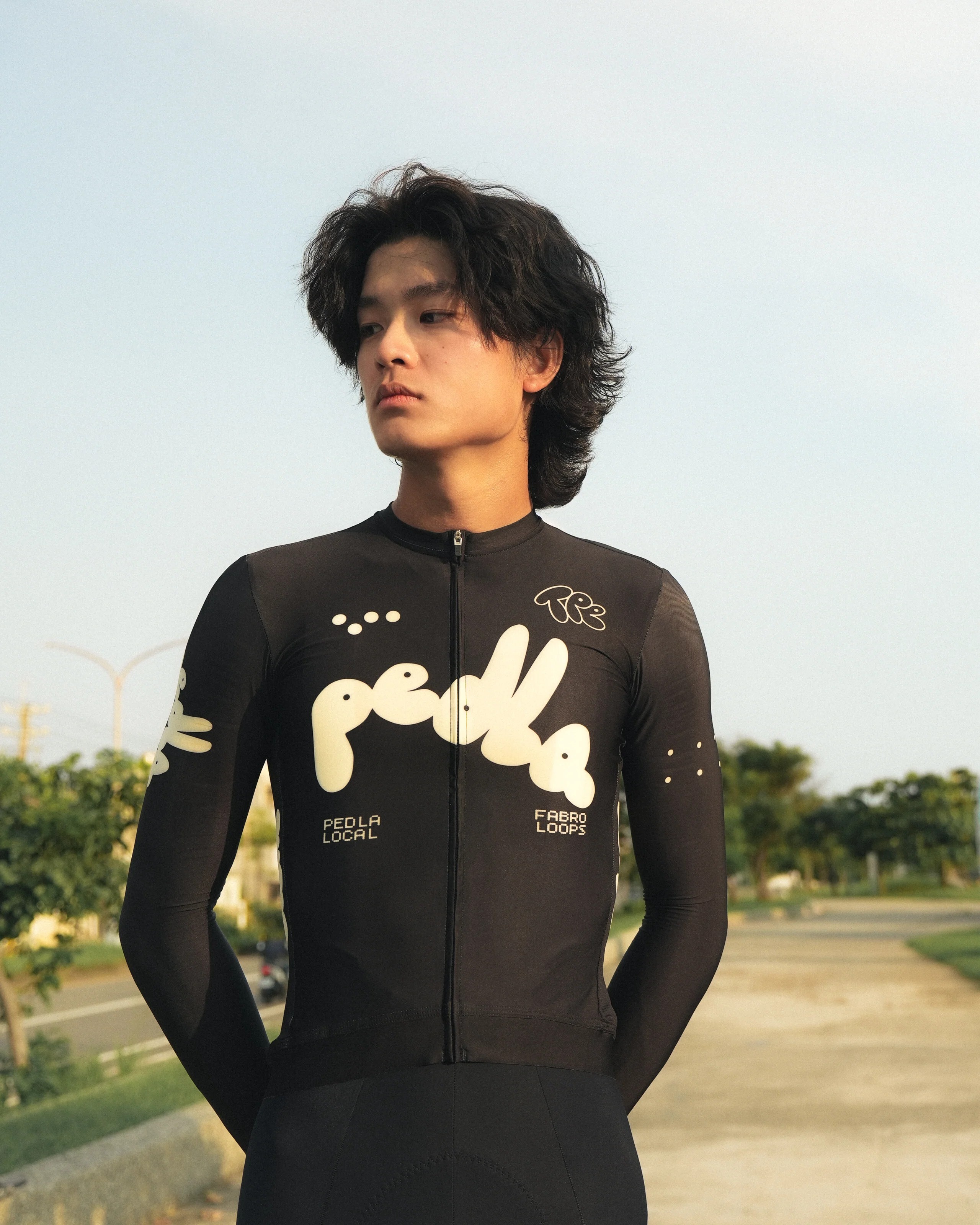 Pedla 男款薄長袖車衣 Local Loops LS Classic Jersey Bubble Black 限定版-黑