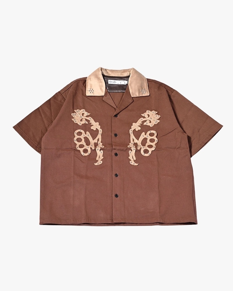 HIGH-GATE - BRASS KNUCKLES FLOWER SHIRT 'BROWN' 26HG-SS1603