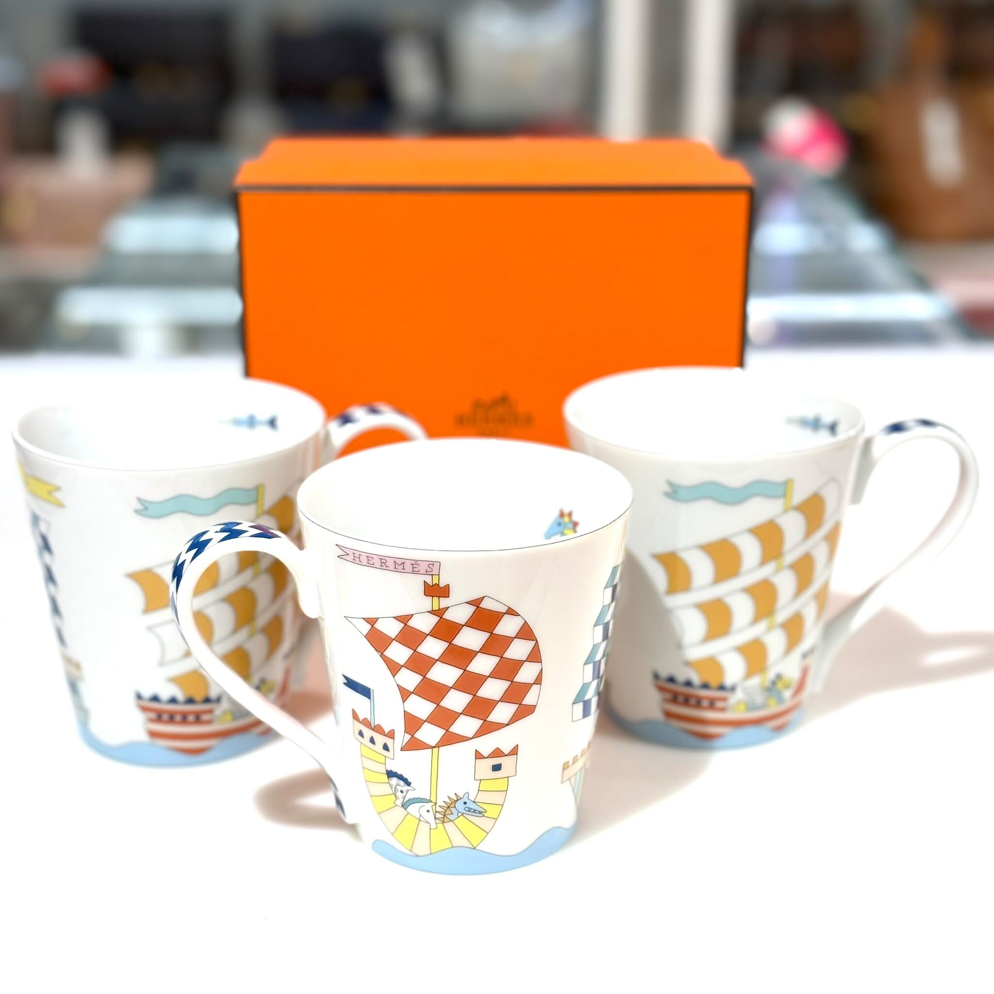 全新HERMES馬克杯子 Epopee Castle Mug 彩色帆船 #BRAND NEW #香榭站正品