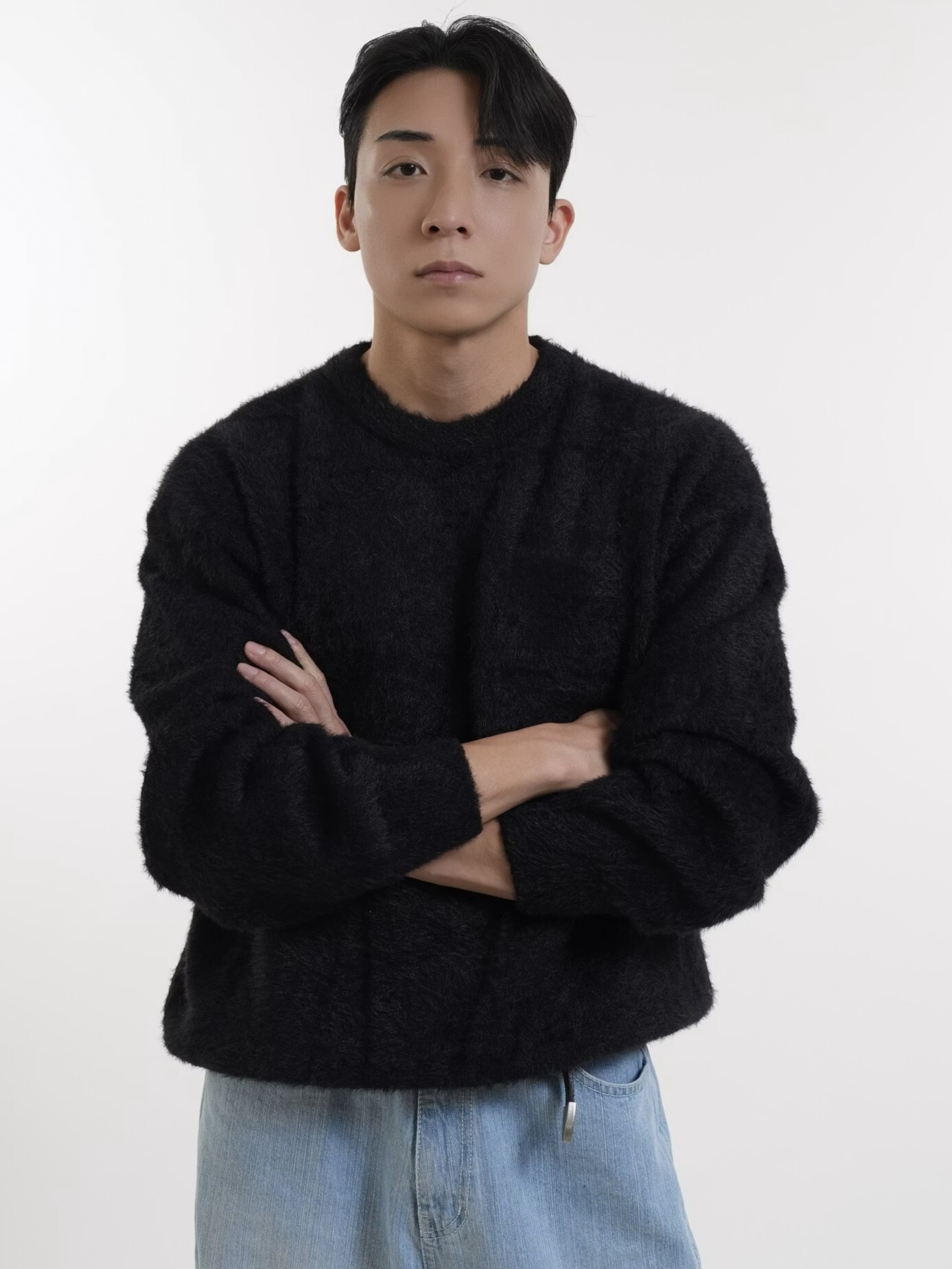 軟糯長毛絨口袋針織衫