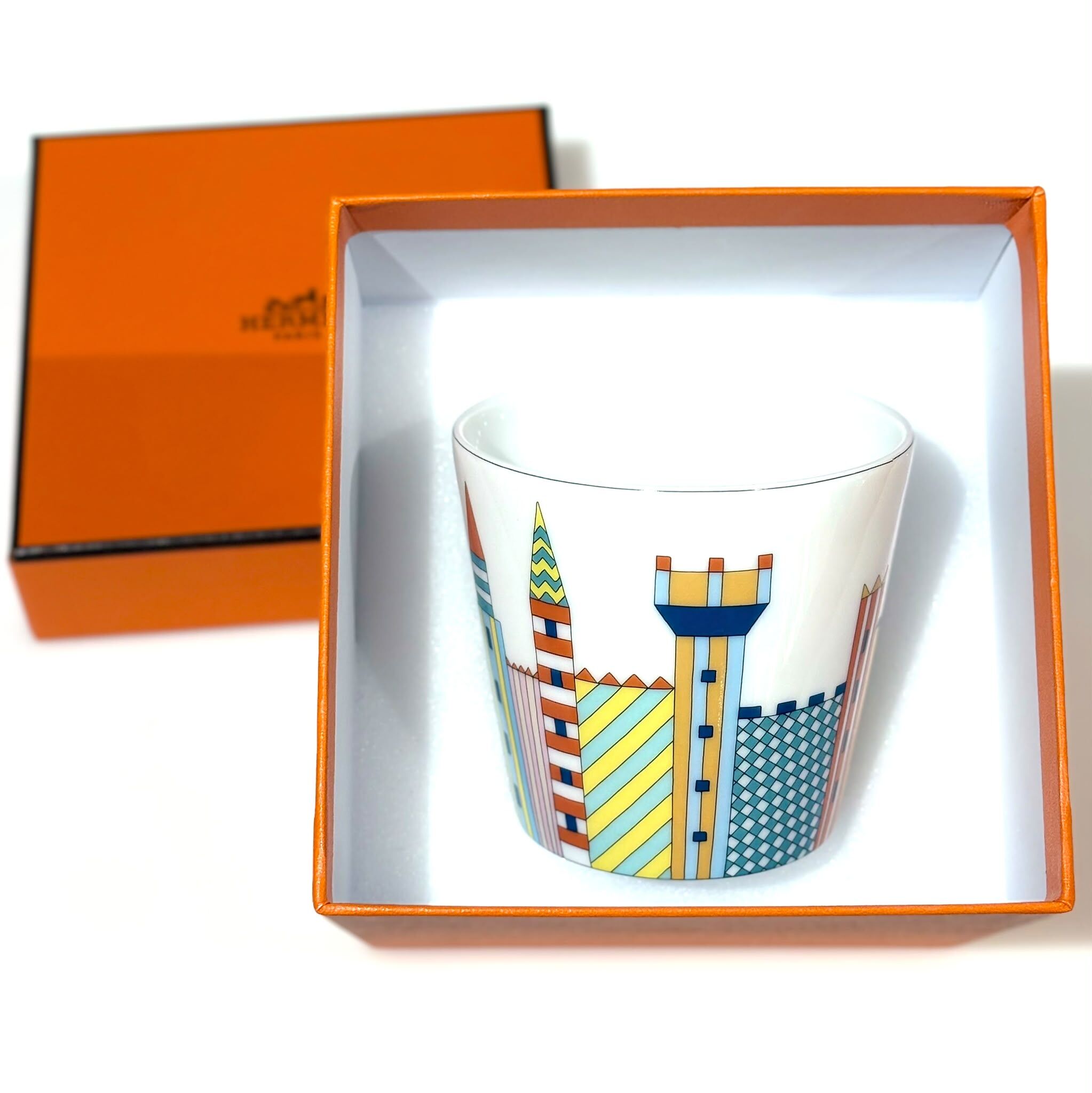 全新HERMES Epopee平底杯 陶瓷 城堡馬仔圖案 #BRAND NEW #香榭站正品