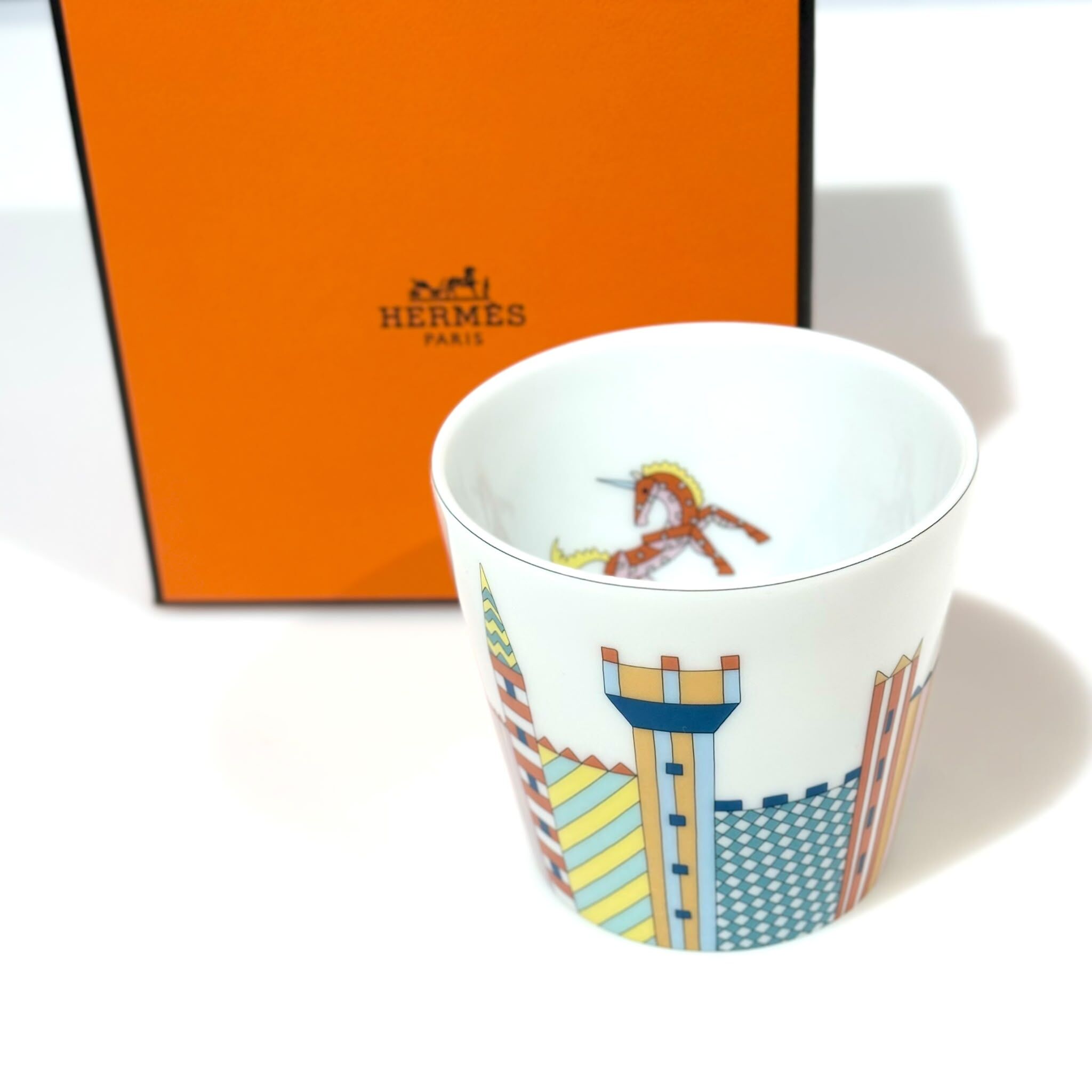 全新HERMES Epopee平底杯 陶瓷 城堡馬仔圖案 #BRAND NEW #香榭站正品
