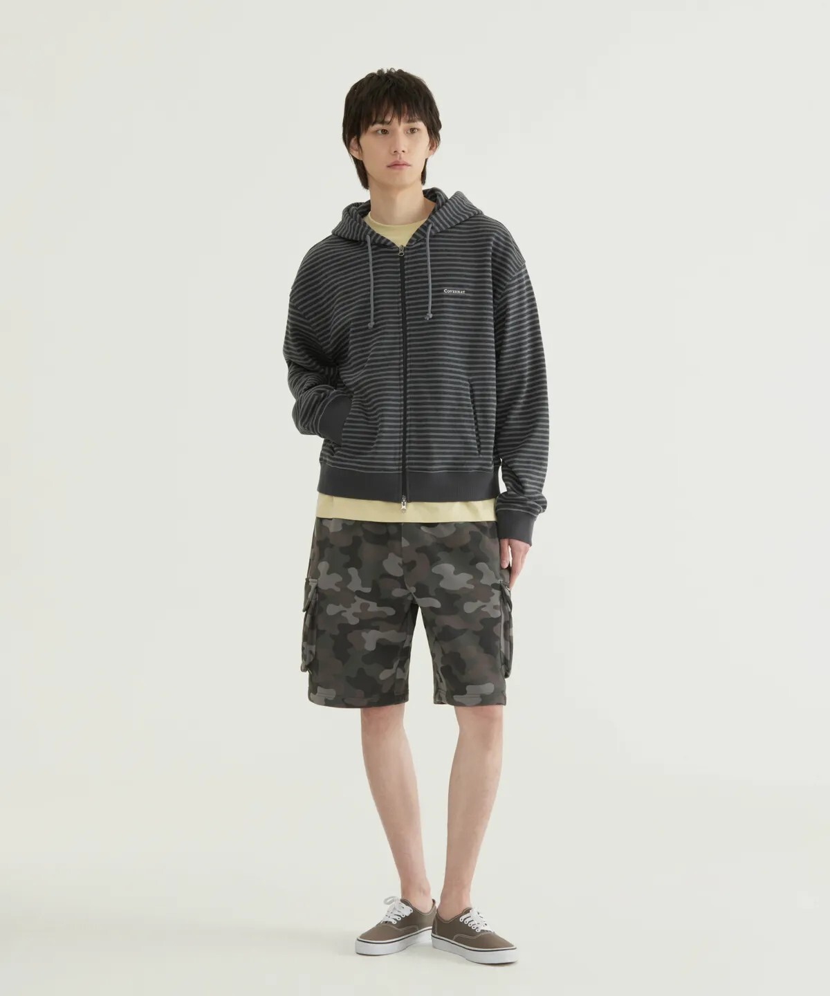 【OWN】Covernat 短褲 工裝 棉褲 棉短褲 休閒 鬆緊 彈性 男女通用 黑色 迷彩 灰色 米色