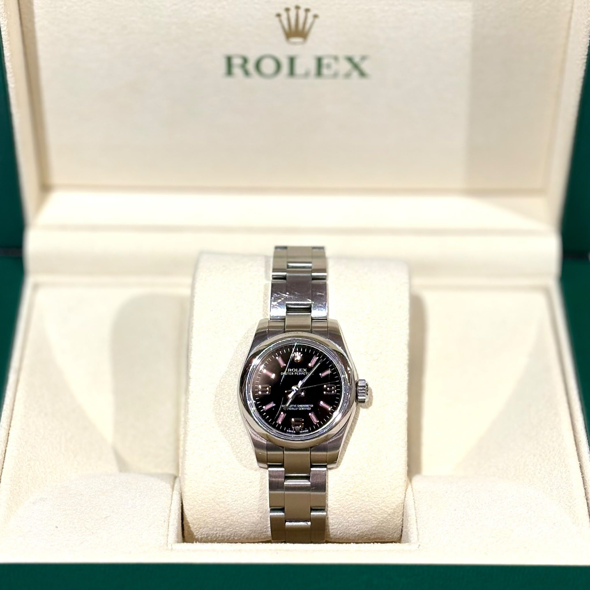 95%NEW二手ROLEX OYSTER PERPETUAL 176200 26MM 黑面鋼錶 #香榭站正品