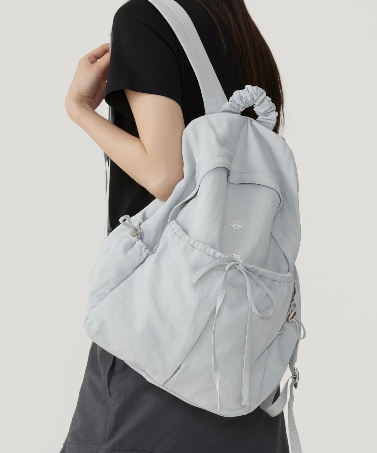 Covernat Clover Heart Shirring Nylon Backpack