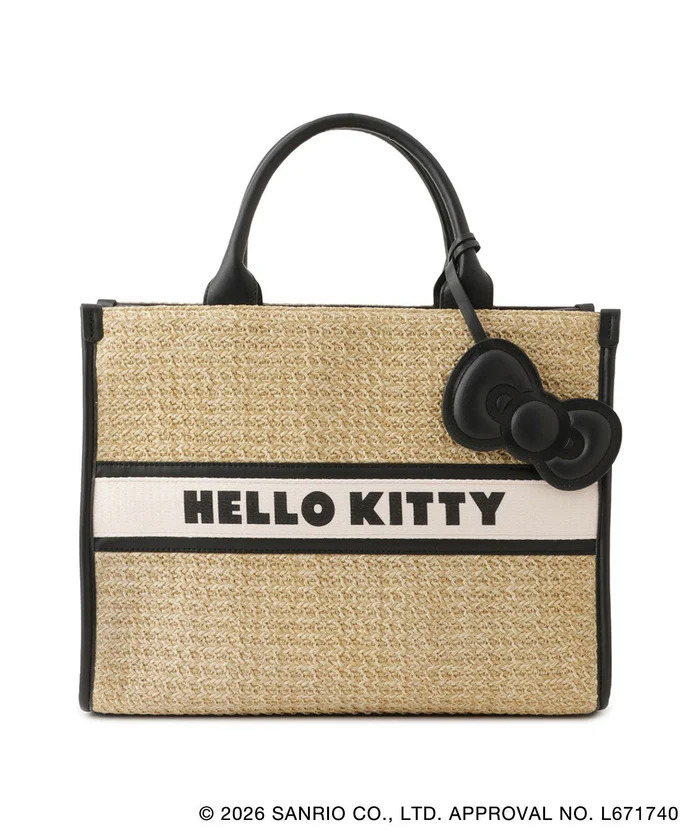 26132 Sanrio Hello Kitty × VIS 聯名 度假風編織兩用包 黑色 #JP-VIS26