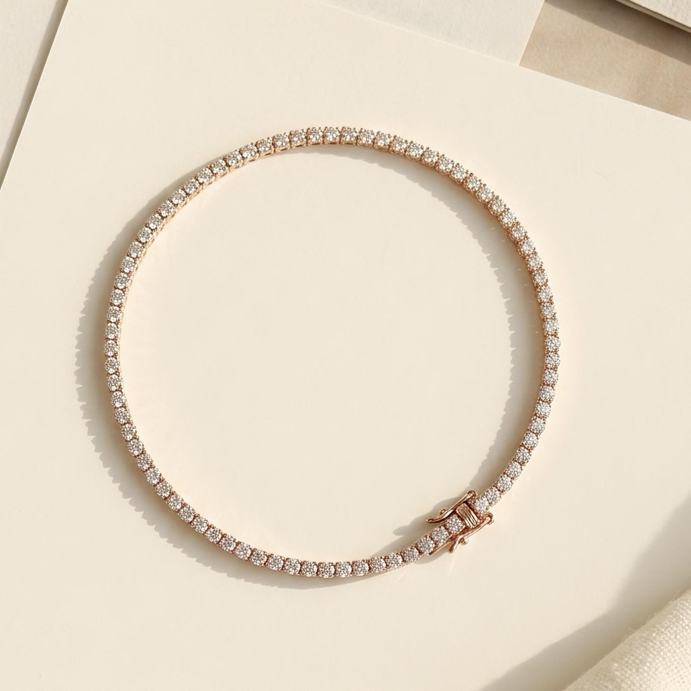 18K金鑲嵌混身天然鑽石軟手鏈 (1.8mm) - Paper Chain