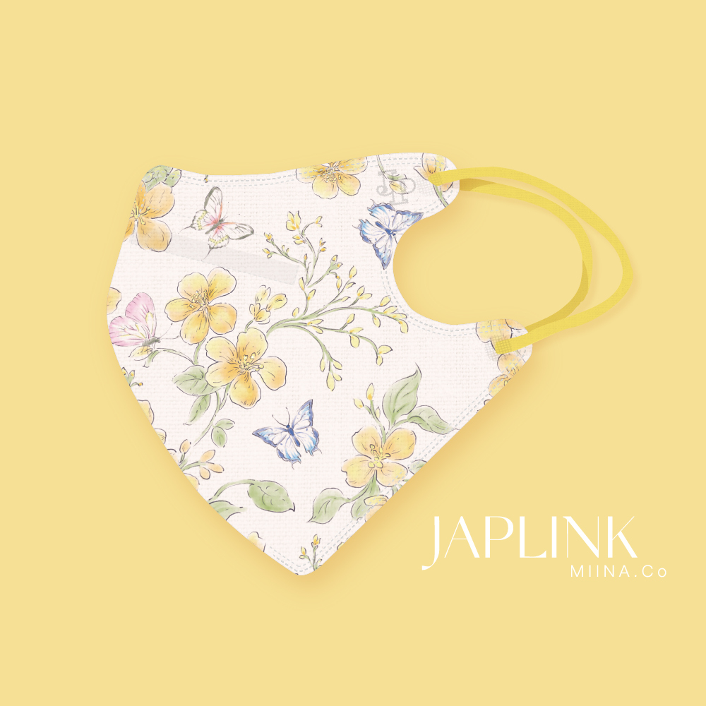 JAPLINK MASK 立體口罩【 HEPA 設計款 】暖黃蝴蝶