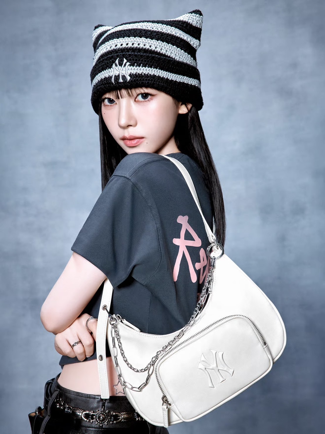 【Luxury】MLB 黑咖 奶油白 三色Hobo包 手提肩背包 雙層包 NY LOGO 壓紋 洋基 可調節